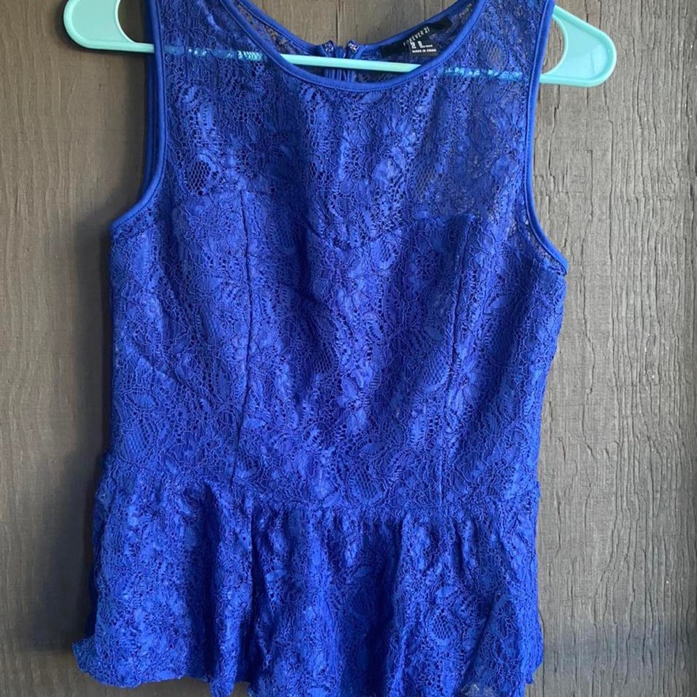 Blue peplum top